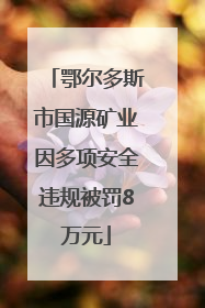 鄂尔多斯市国源矿业因多项安全违规被罚8万元