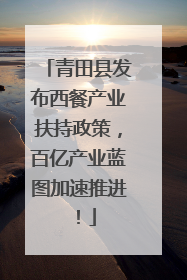 青田县发布西餐产业扶持政策，百亿产业蓝图加速推进！