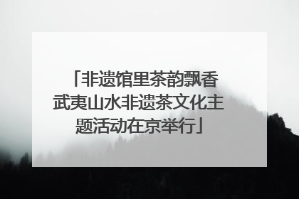 非遗馆里茶韵飘香 武夷山水非遗茶文化主题活动在京举行