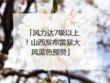 风力达7级以上！山西发布雷暴大风蓝色预警