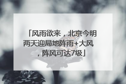风雨欲来，北京今明两天迎局地阵雨+大风，阵风可达7级