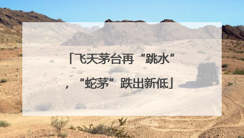飞天茅台再“跳水”，“蛇茅”跌出新低