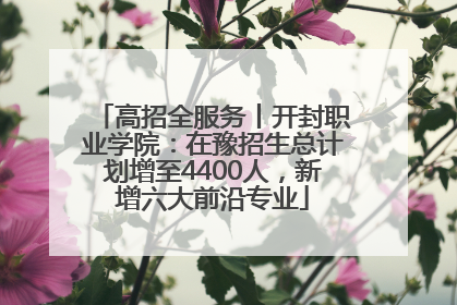 高招全服务丨开封职业学院：在豫招生总计划增至4400人，新增六大前沿专业