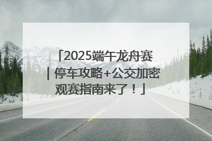 2025端午龙舟赛｜停车攻略+公交加密 观赛指南来了！