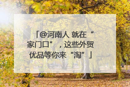 @河南人 就在“家门口”，这些外贸优品等你来“淘”